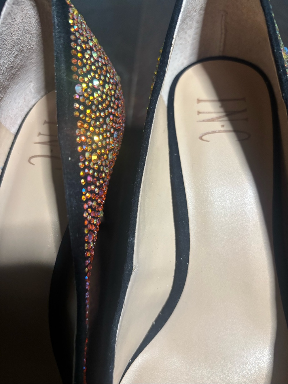 INC International Concepts Multicolor Crystal Pointed Toe Pumps - Picture 2 of 4
